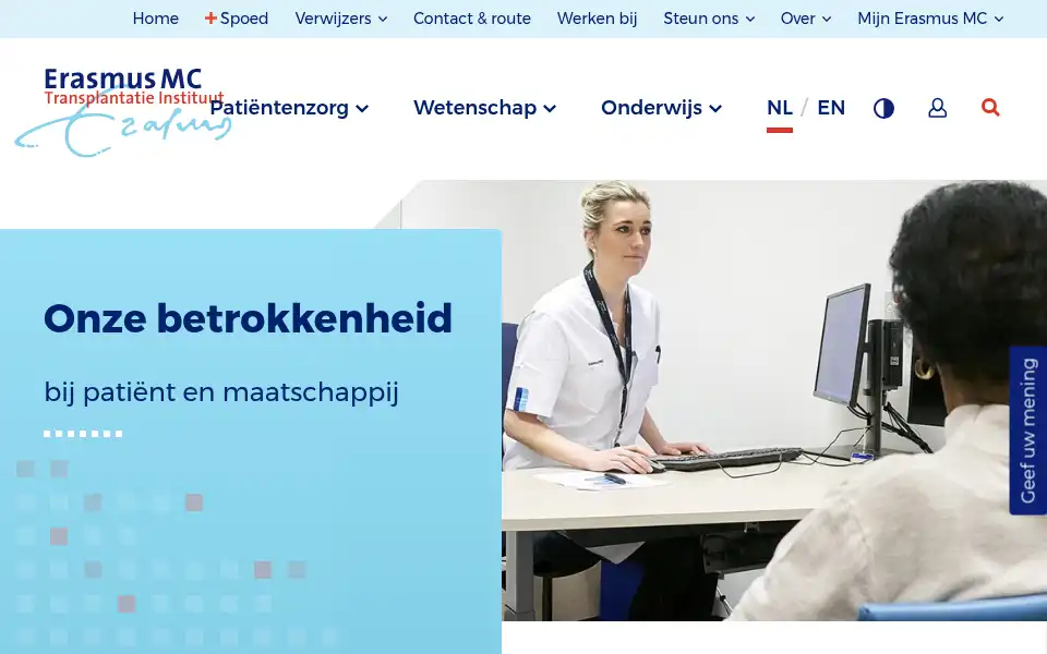 Screenshot of erasmusmc.nl