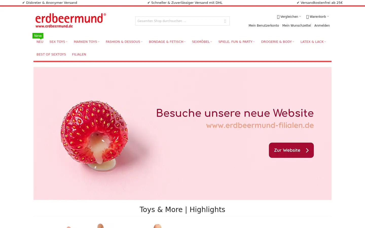 Screenshot of erdbeermund.de