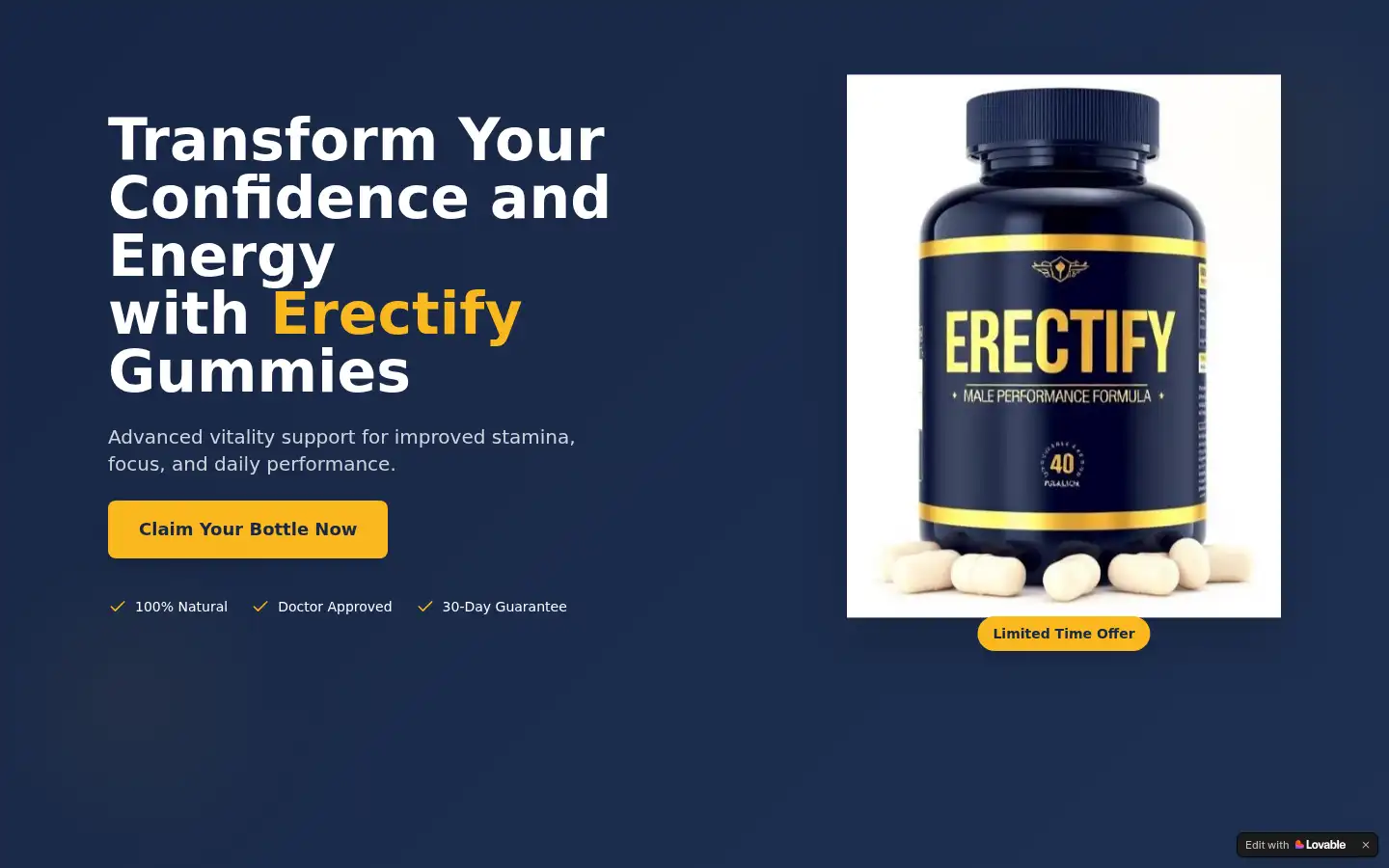 Screenshot of erectify.lovable.app