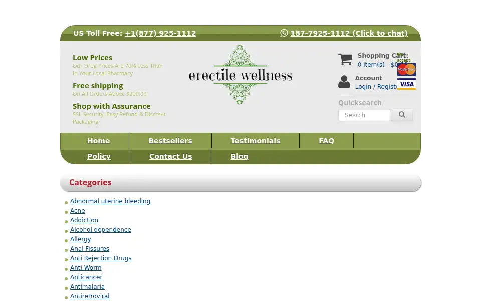 Screenshot of erectilewellness.com