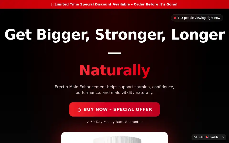 Screenshot of erectin-boost.lovable.app