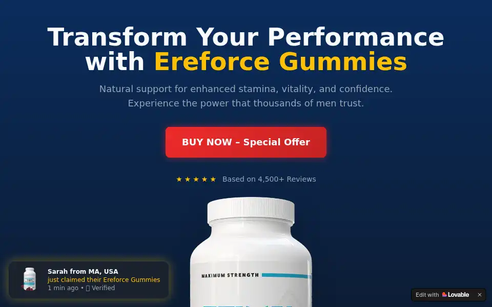 Screenshot of ereforce-gummies-offer.lovable.app