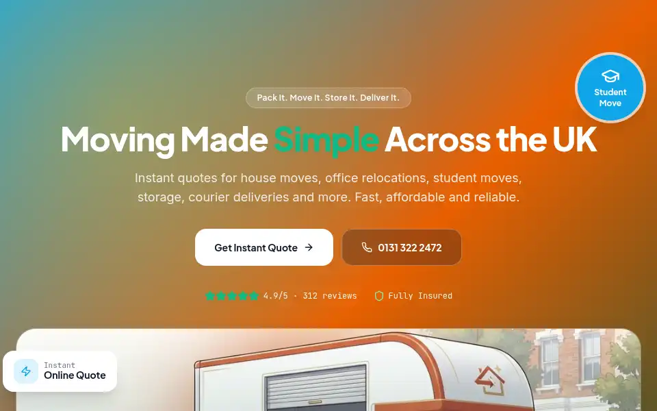 Screenshot of eremovals.uk