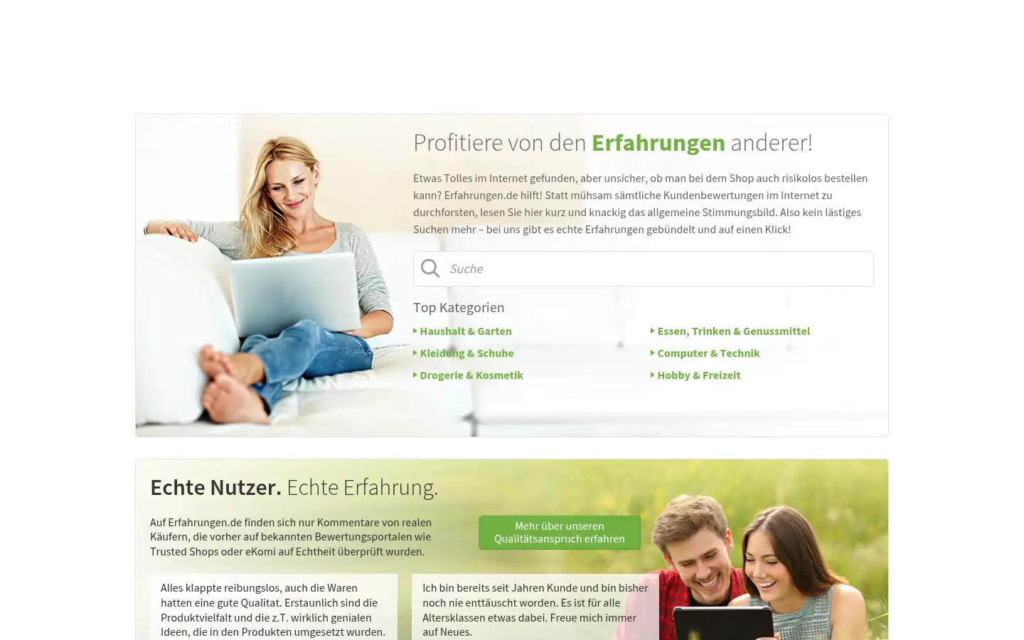 Screenshot of erfahrungen.de