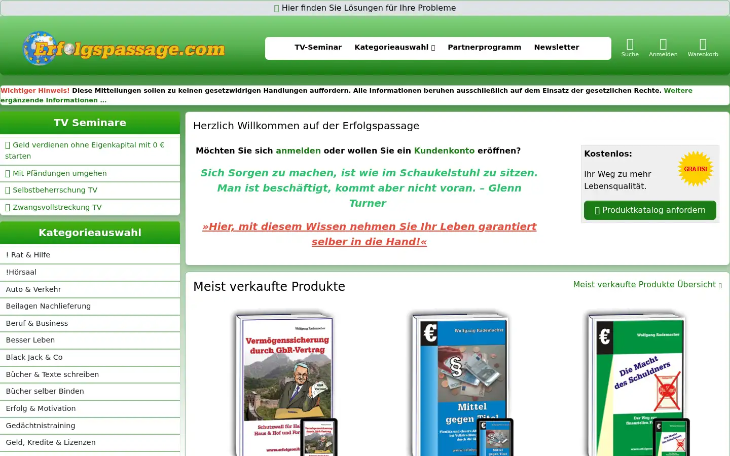 Screenshot of erfolgspassage.com