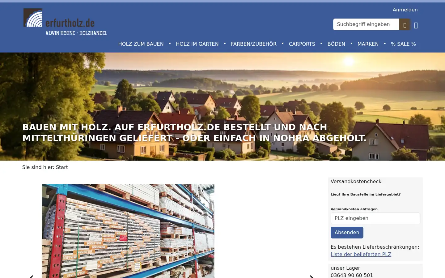 Screenshot of erfurtholz.de