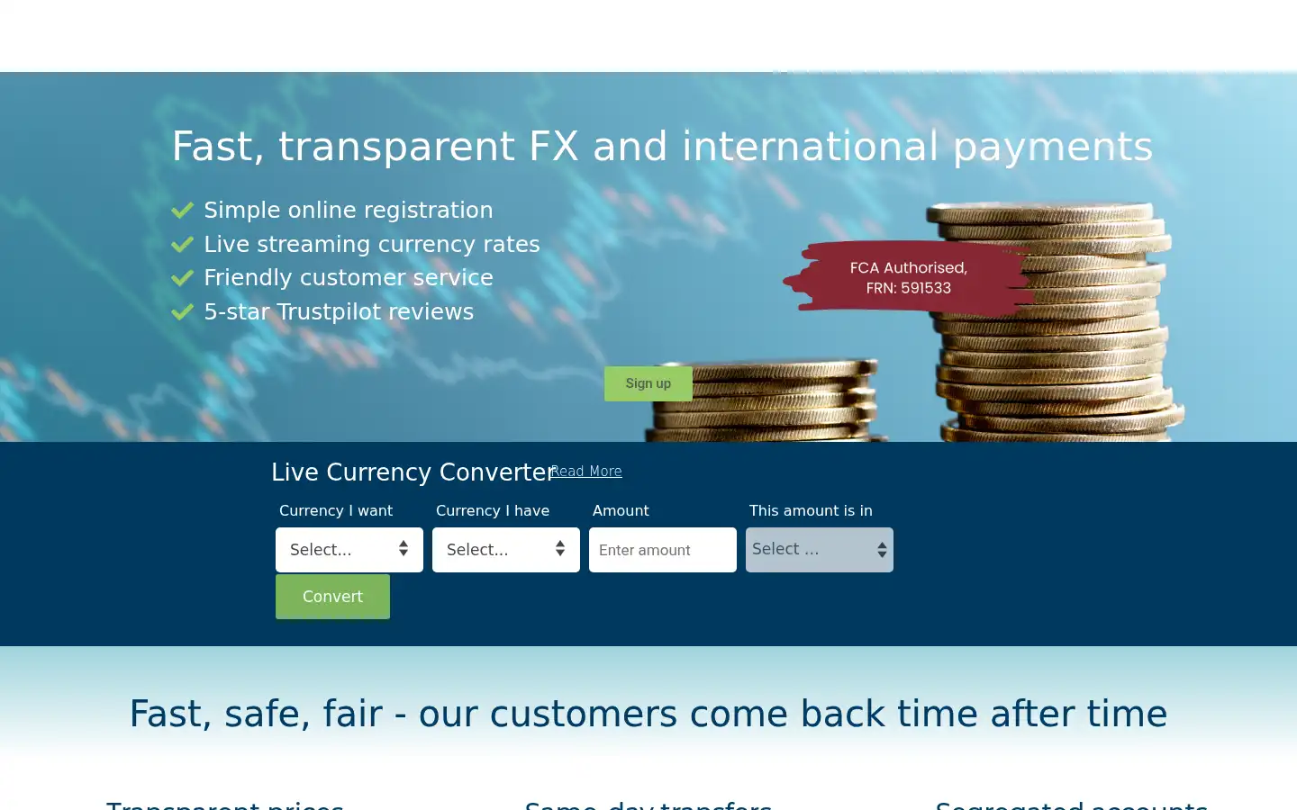 Screenshot of erisfx.co.uk
