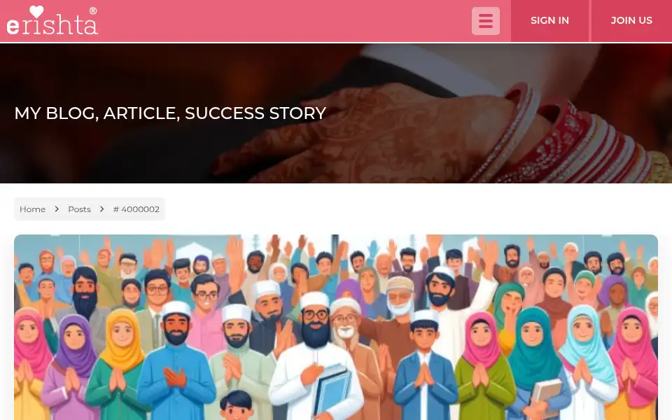 Screenshot of erishta.com