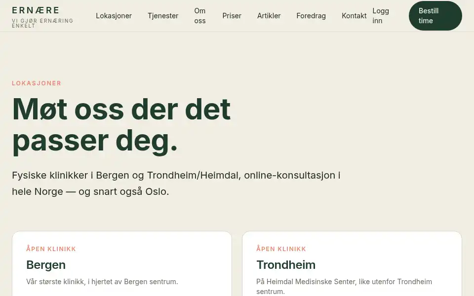 Screenshot of ernaere.no