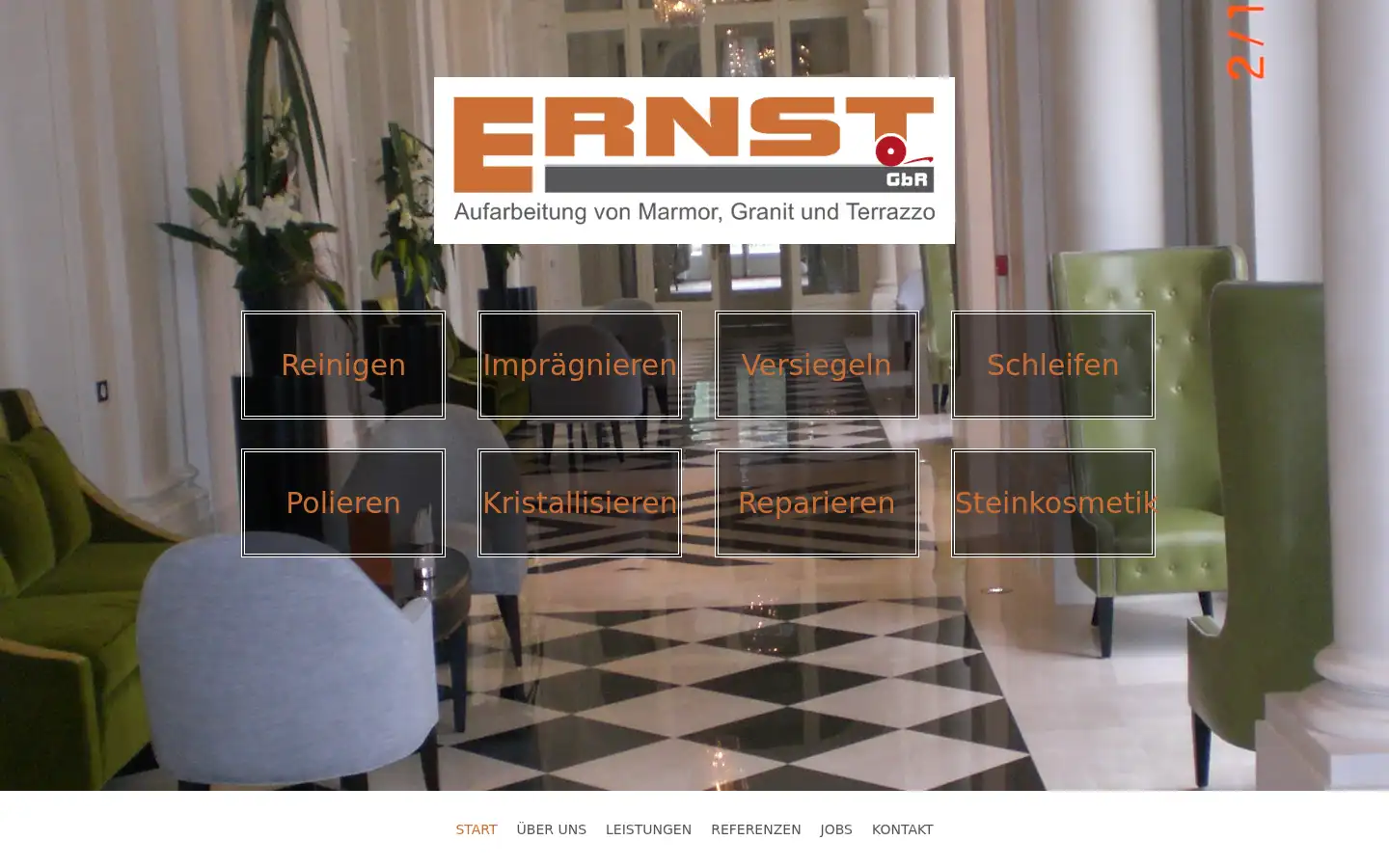 Screenshot of ernst-natursteinaufarbeitung.de
