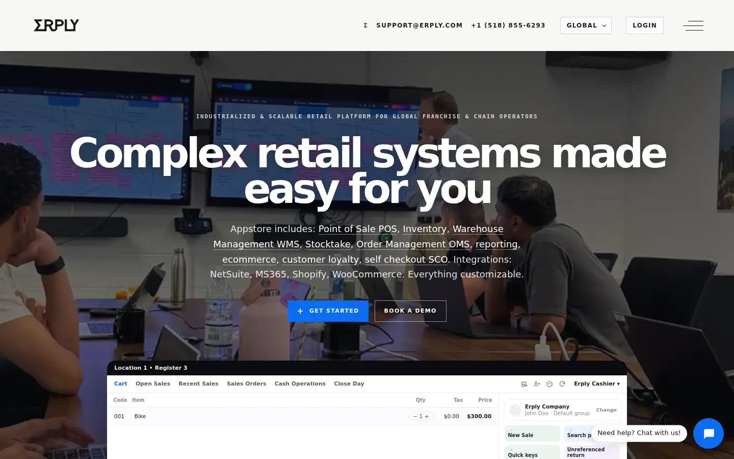 Screenshot of erply.com