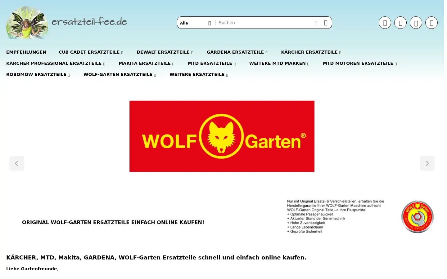 Screenshot of ersatzteil-fee.de