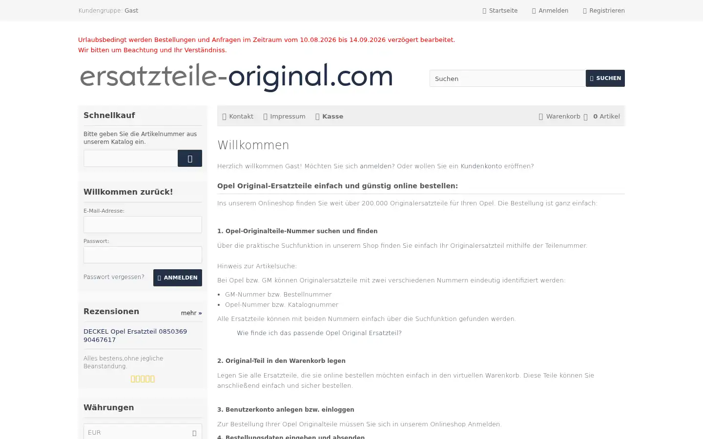 Screenshot of ersatzteile-original.com