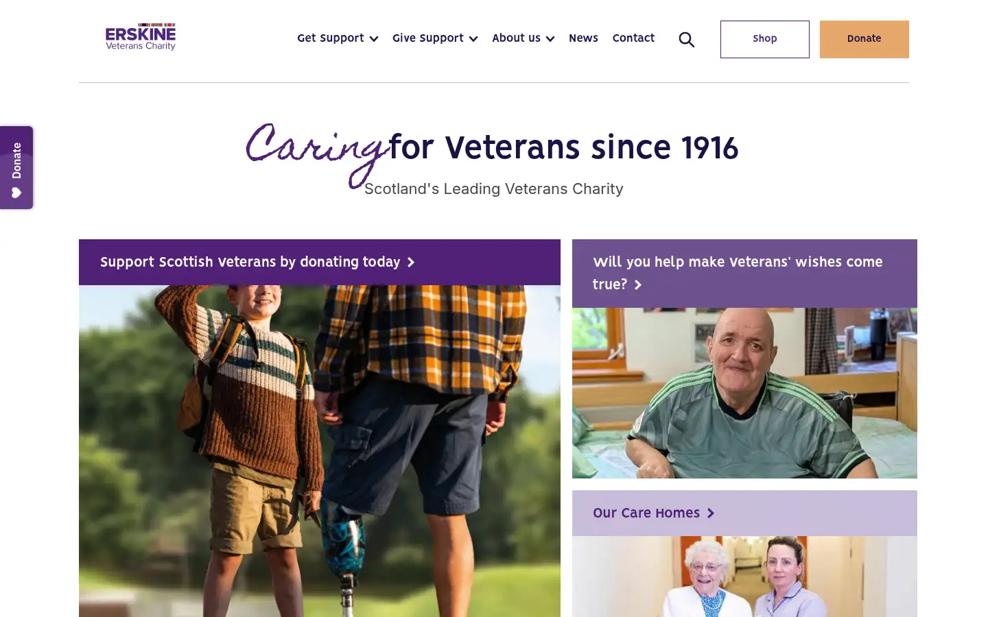 Screenshot of erskine.org.uk