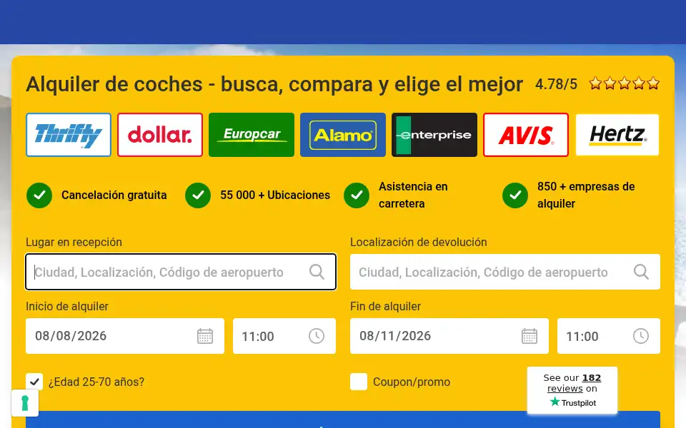 Screenshot of es.bookingcar-europe.com
