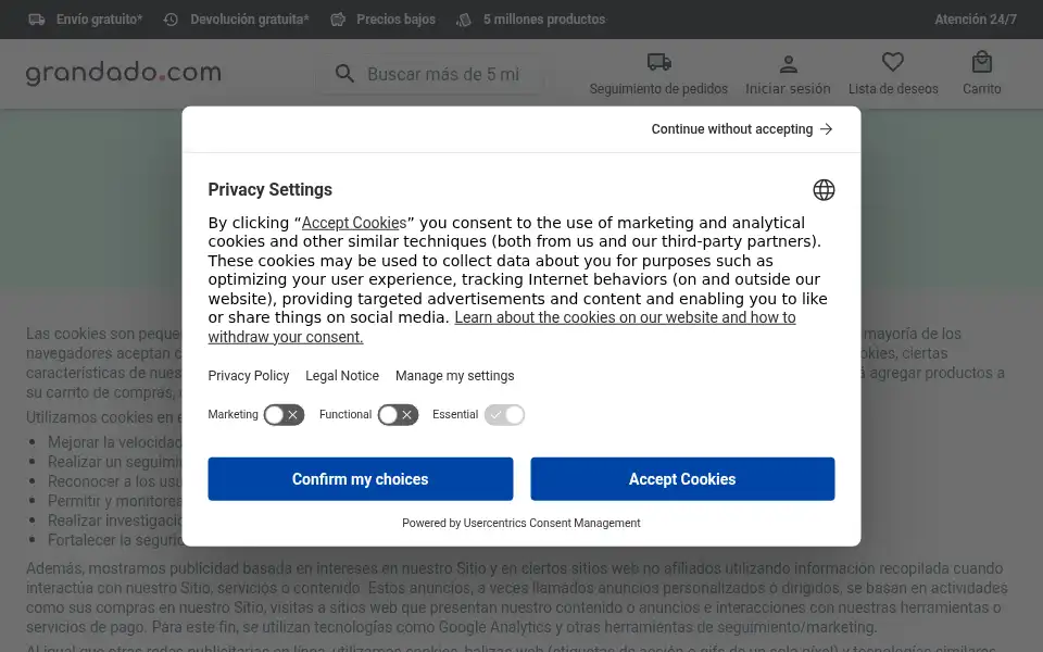 Screenshot of es.grandado.com