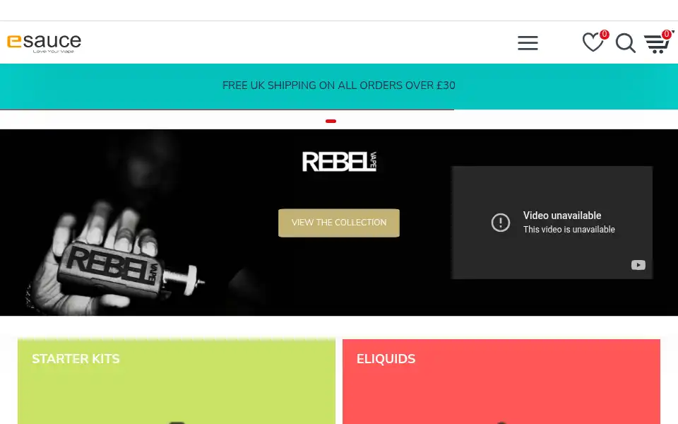 Screenshot of esauce.co.uk