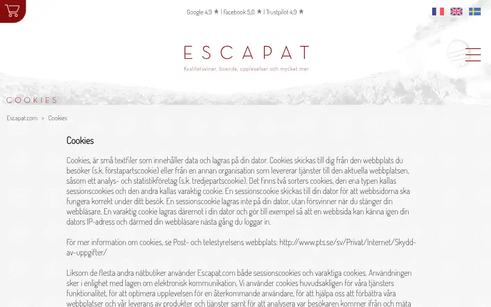 Screenshot of escapat.com