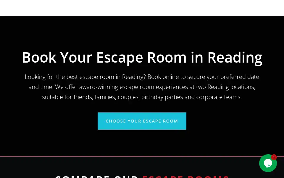 Screenshot of escapereading.co.uk