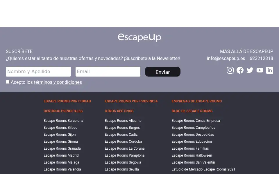 Screenshot of escapeup.es