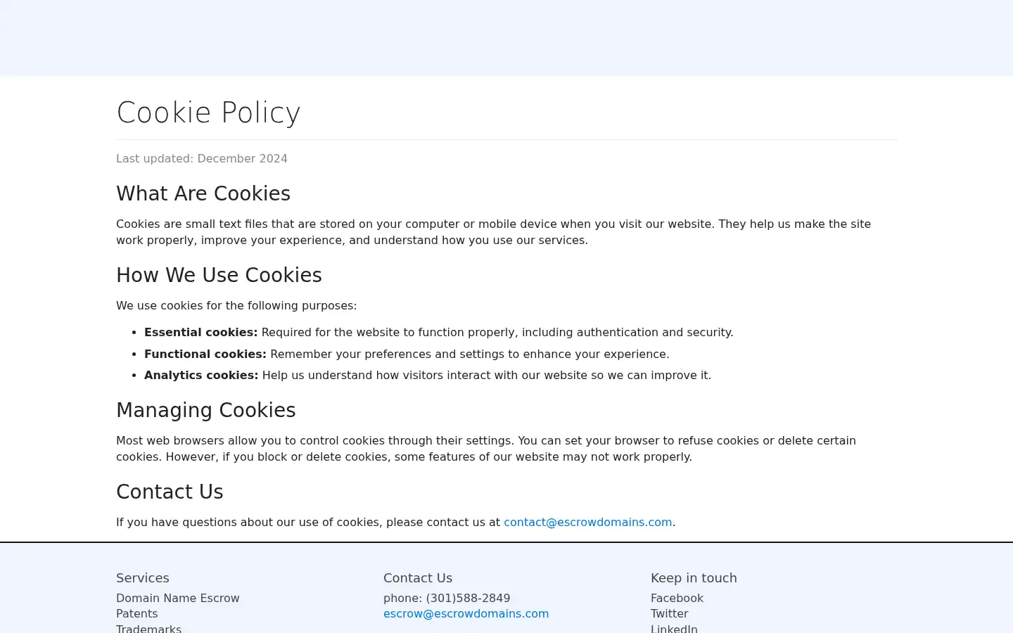 Screenshot of escrowdomains.com