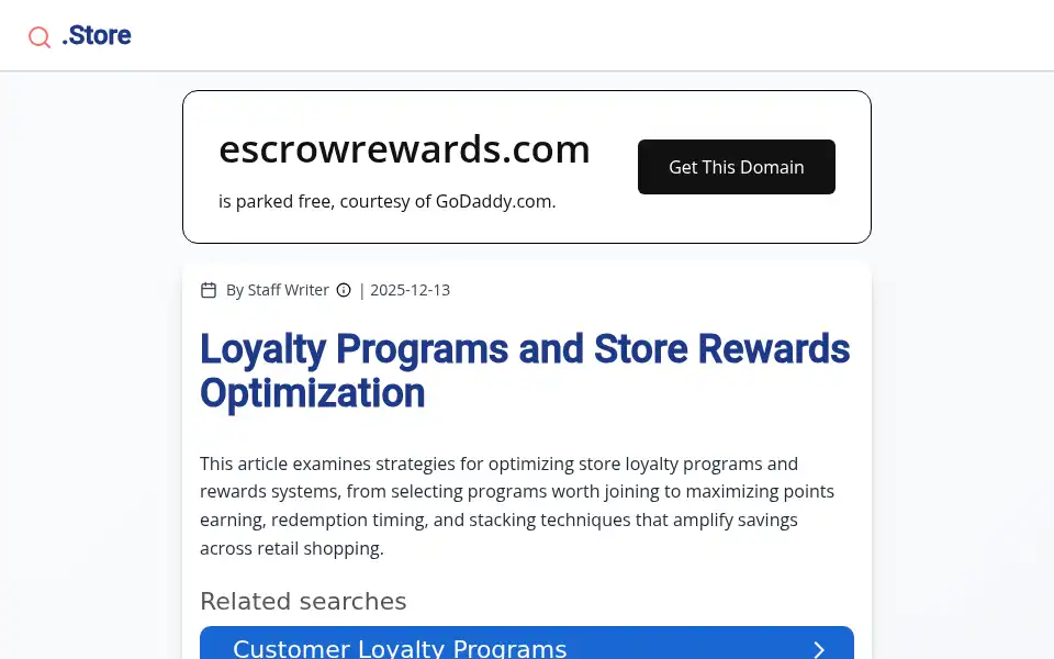 Screenshot of escrowrewards.com