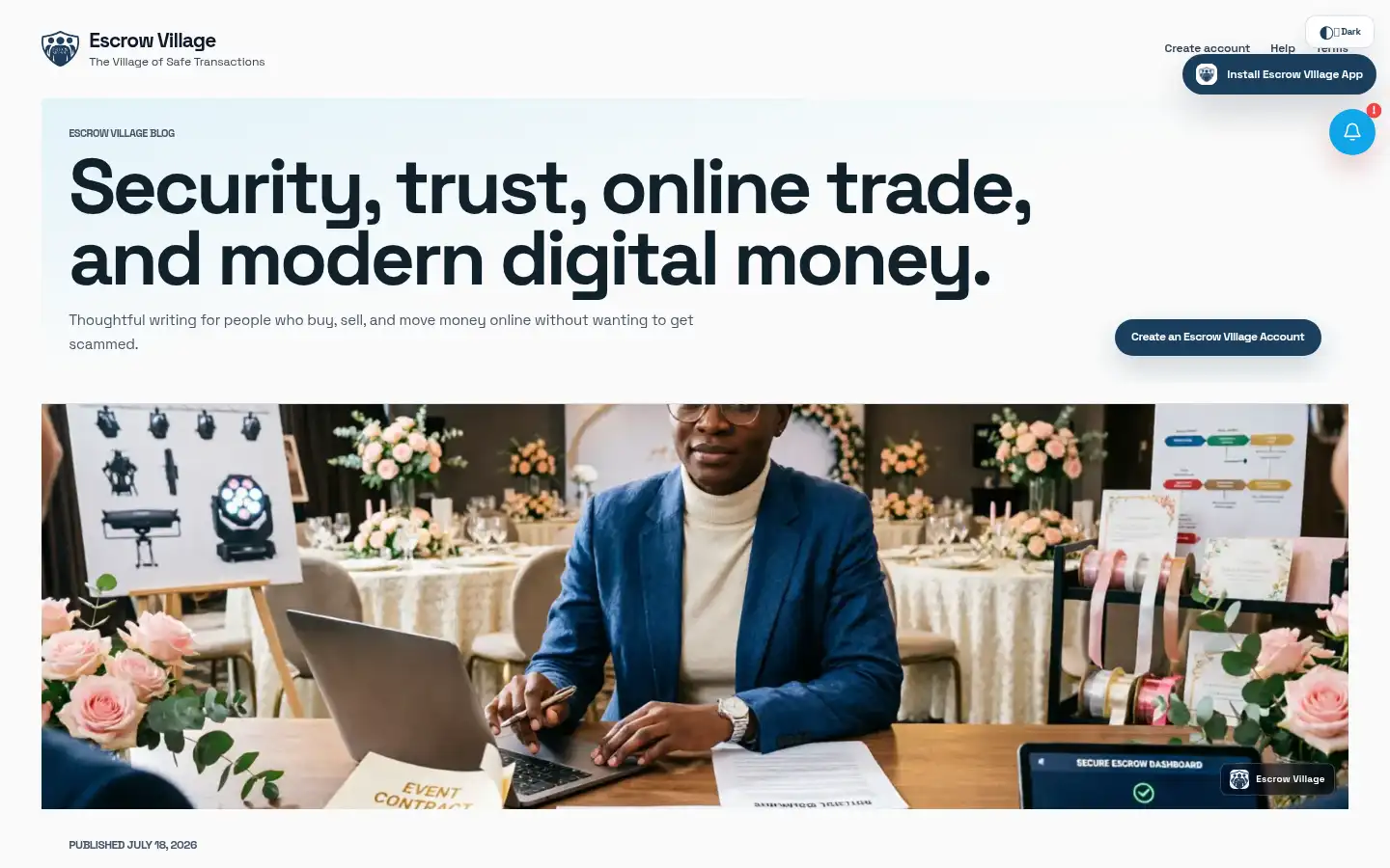 Screenshot of escrowvillage.com