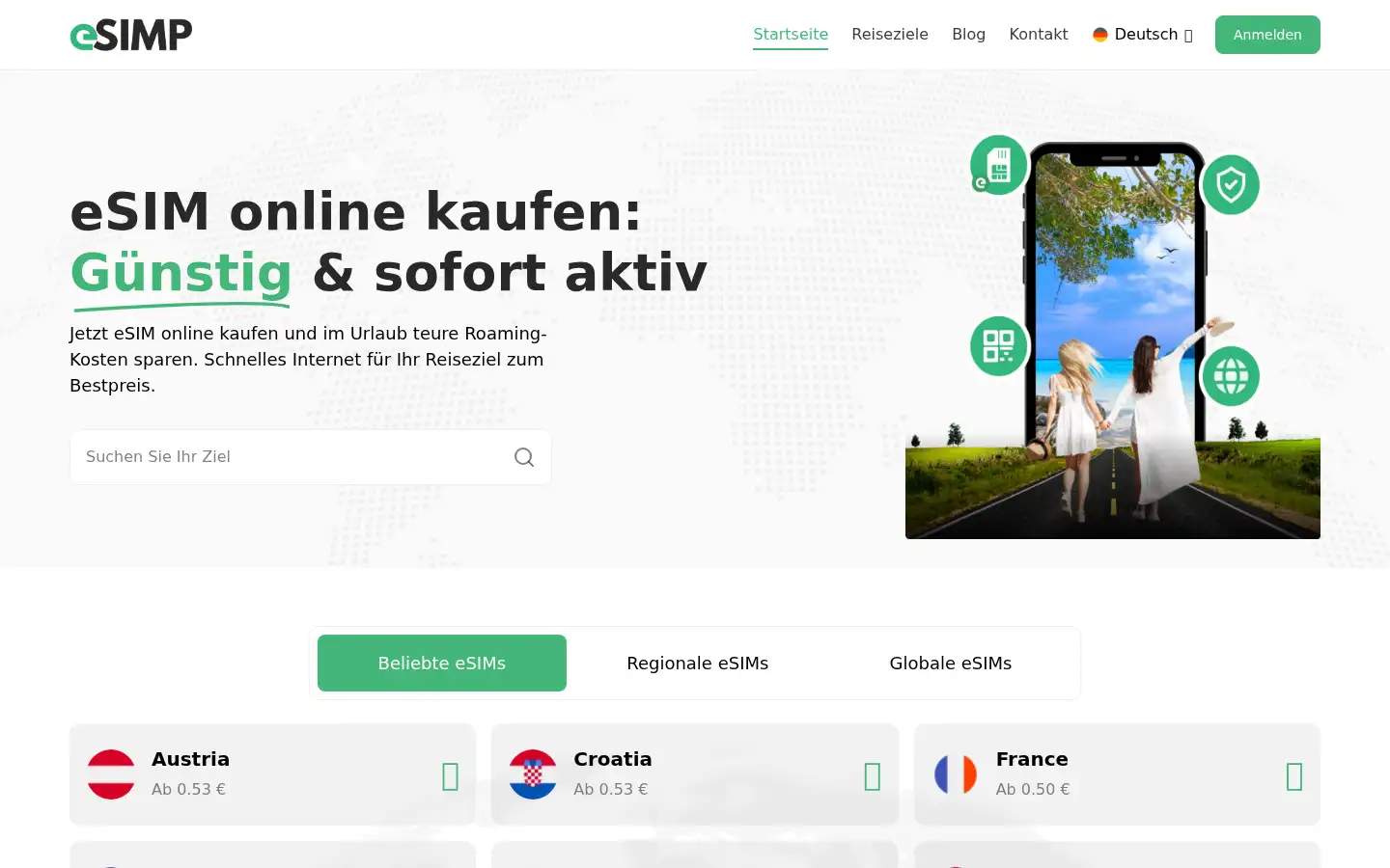 Screenshot of esimp.de