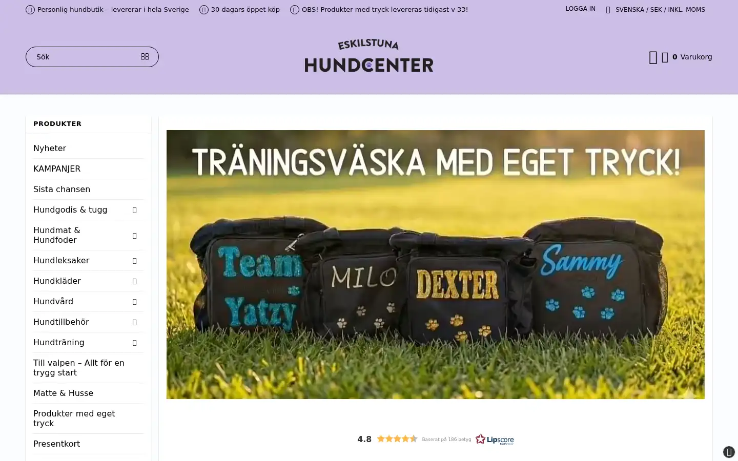 Screenshot of eskilstunahundcenter.se