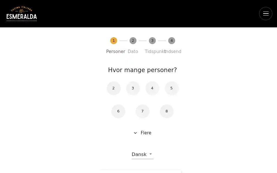 Screenshot of esmeraldapizza.dk