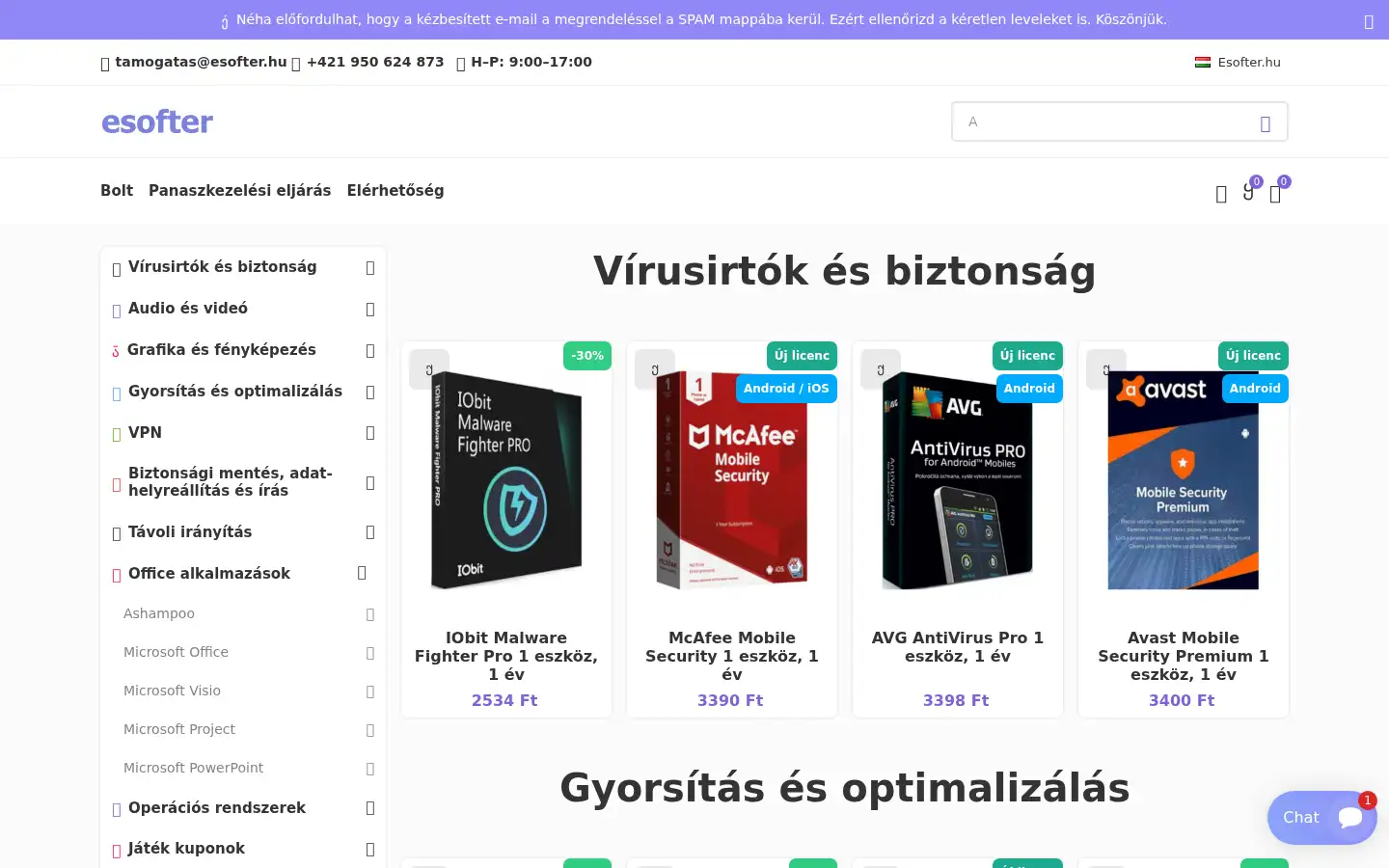 Screenshot of esofter.hu
