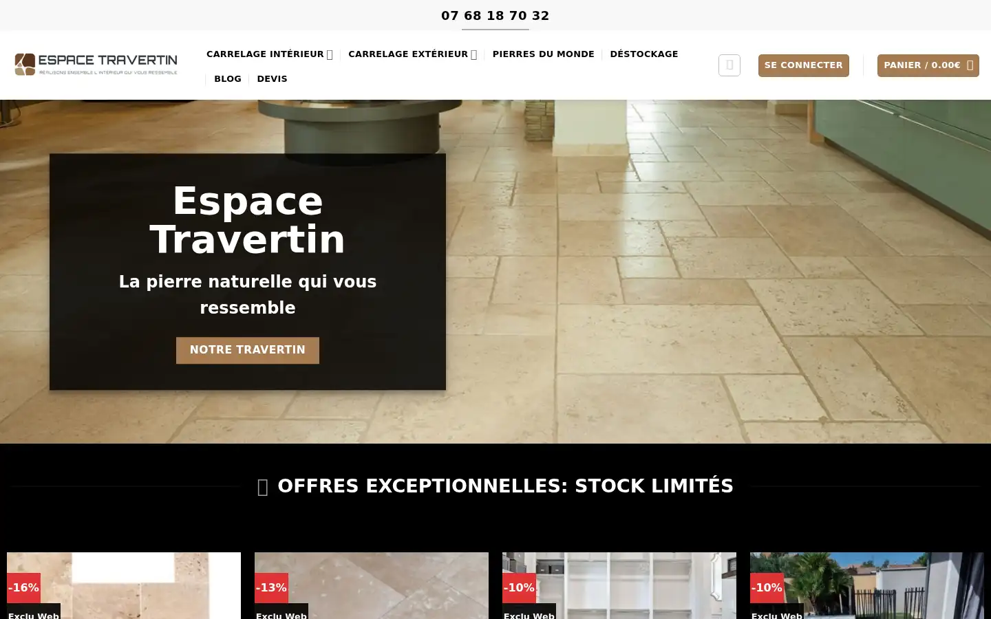 Screenshot of espace-travertin.fr