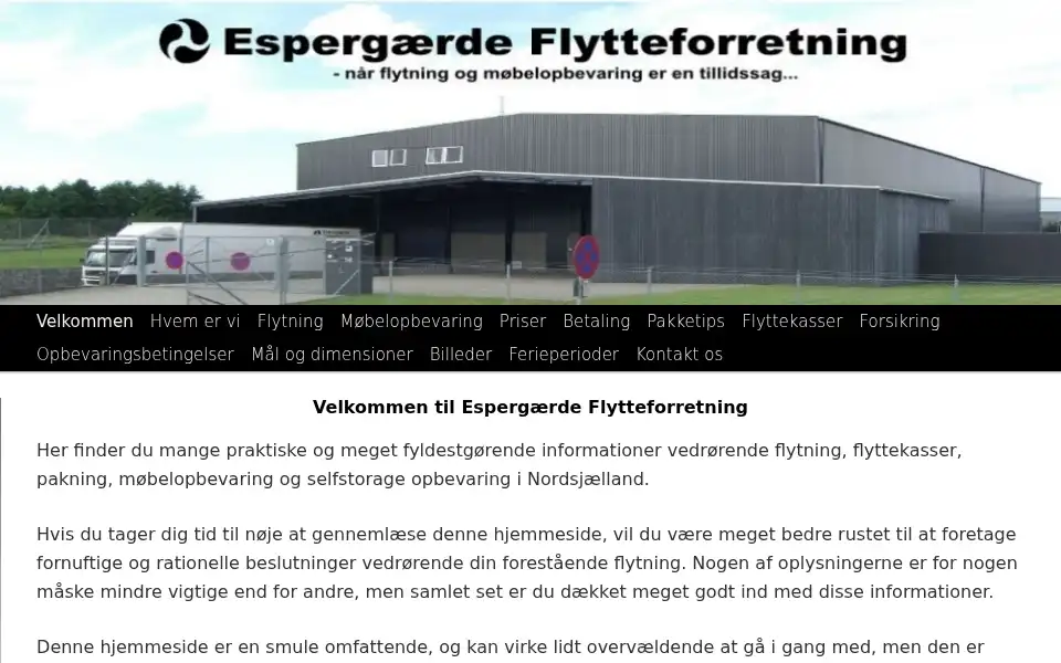 Screenshot of espergaerdeflyt.dk