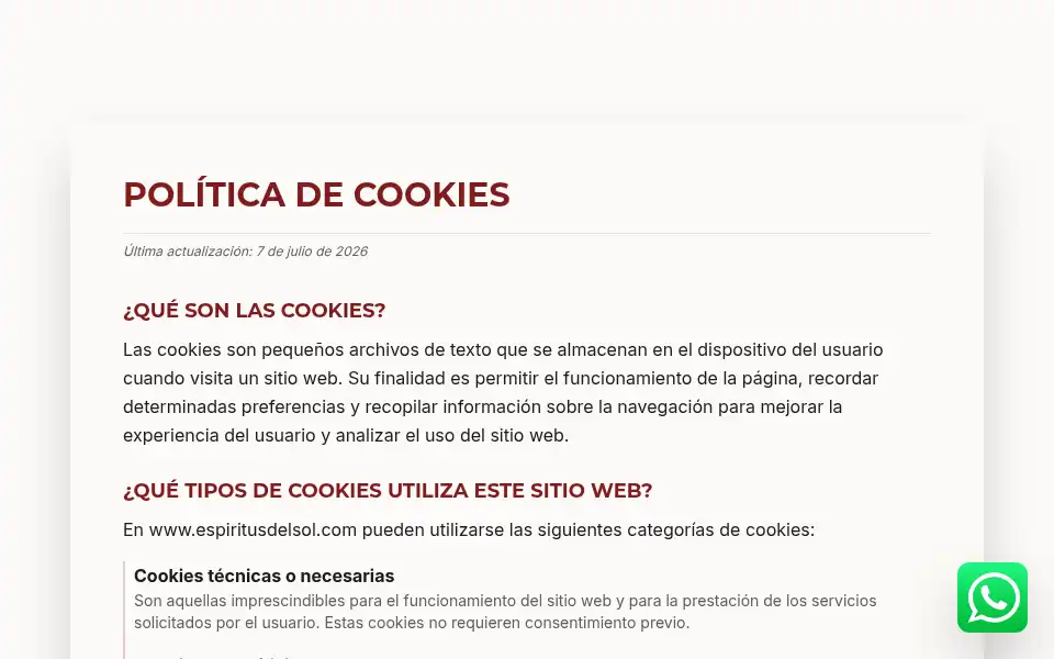 Screenshot of espiritusdelsol.com