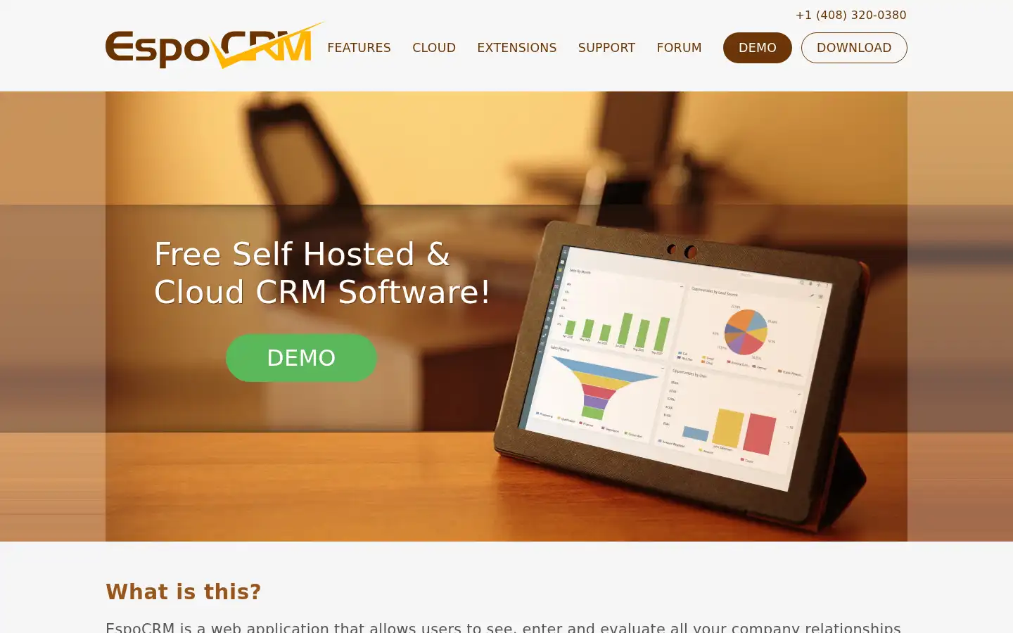 Screenshot of espocrm.com