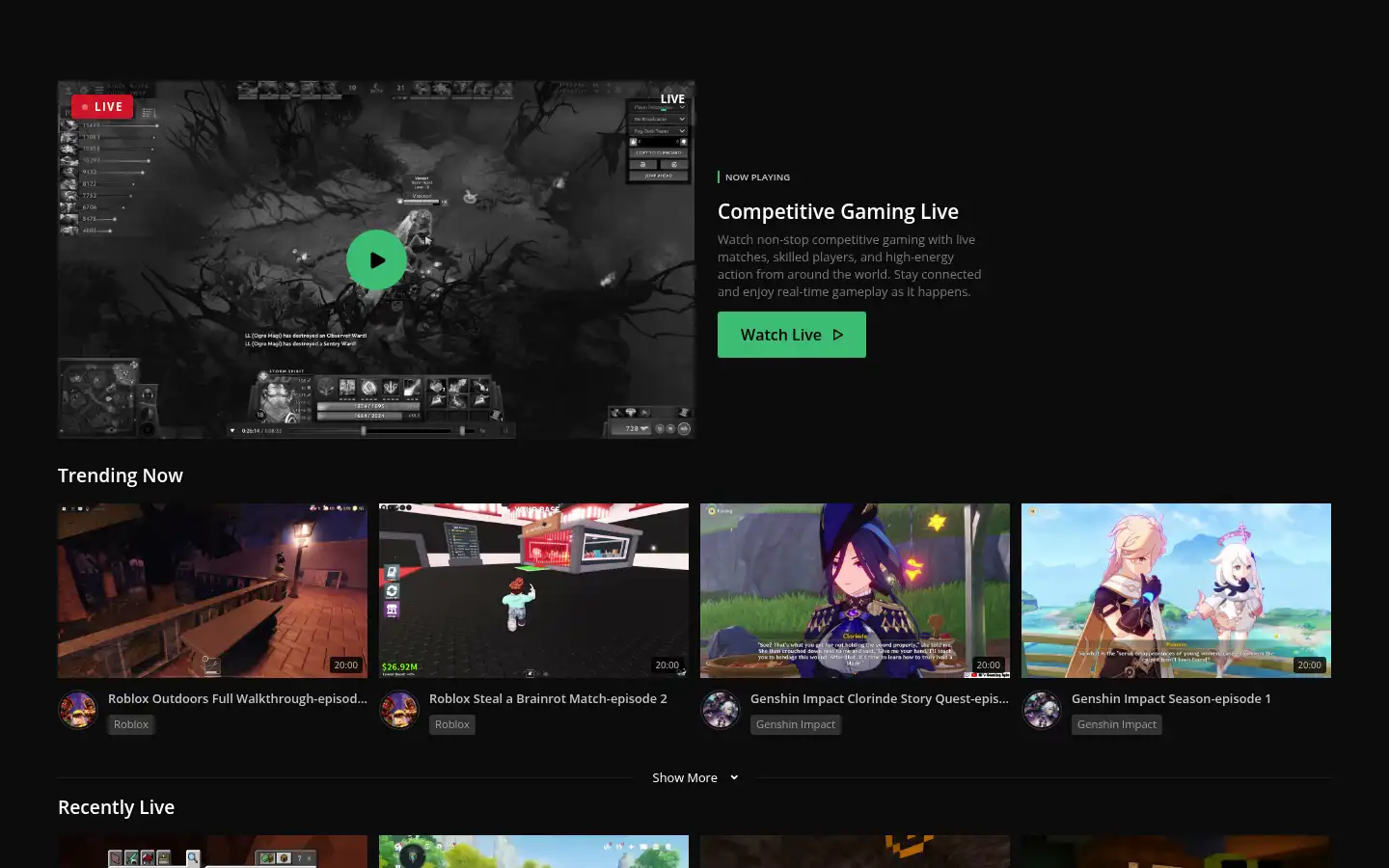 Screenshot of esr-live.com