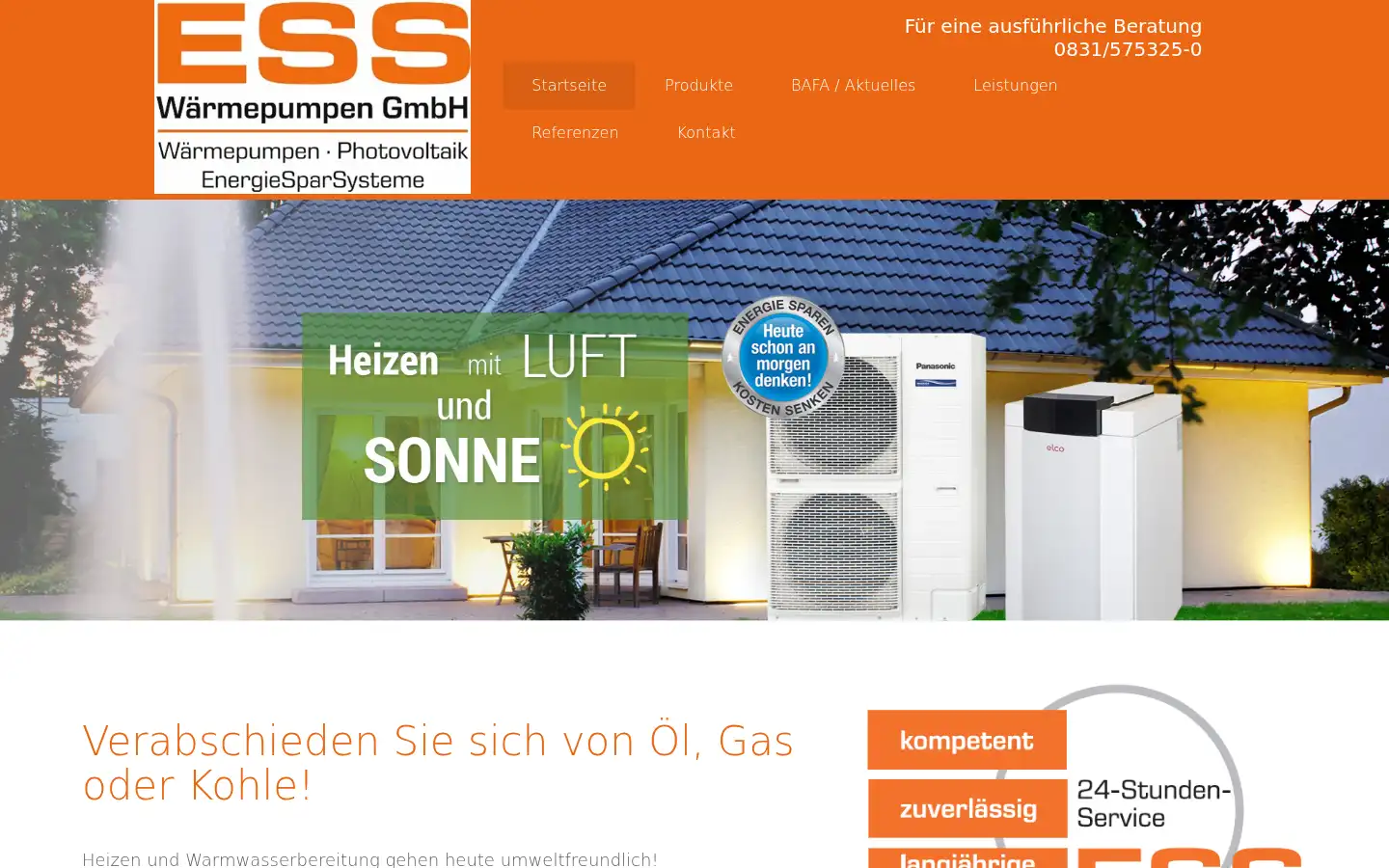 Screenshot of ess-waermepumpen.de