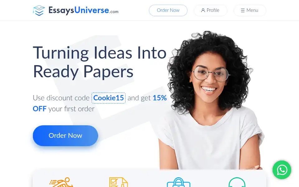 Screenshot of essaysuniverse.com