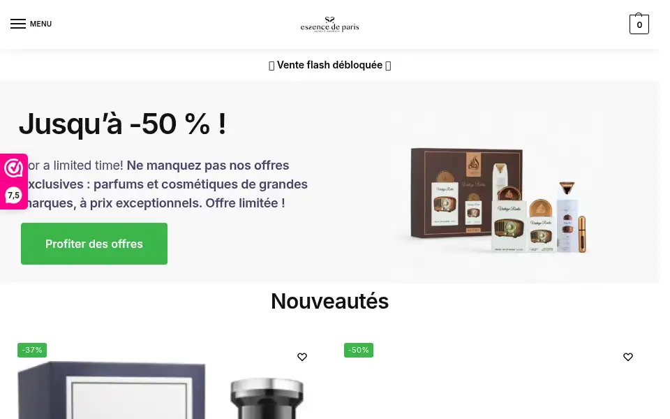 Screenshot of essencedeparis.fr