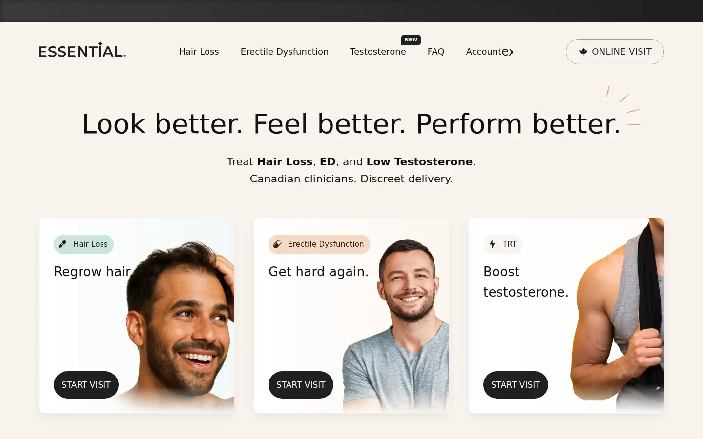 Screenshot of essentialclinic.ca