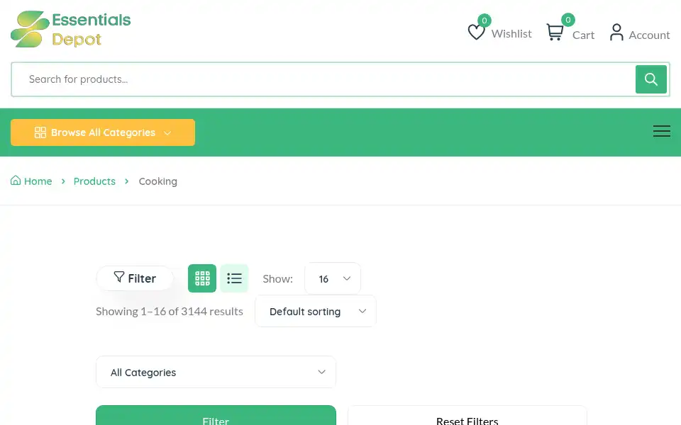 Screenshot of essentialsdepot.co.uk