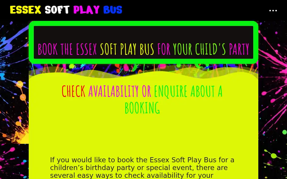 Screenshot of essexsoftplaybus.co.uk