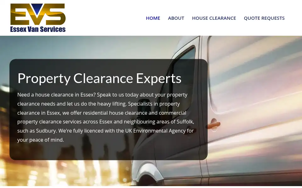 Screenshot of essexvanservices.co.uk