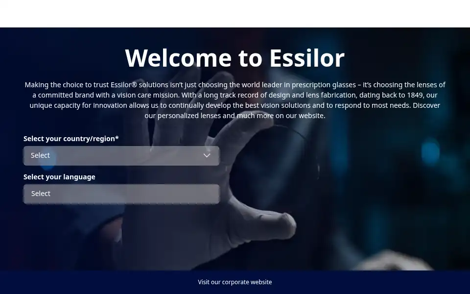 Screenshot of essilor.fr