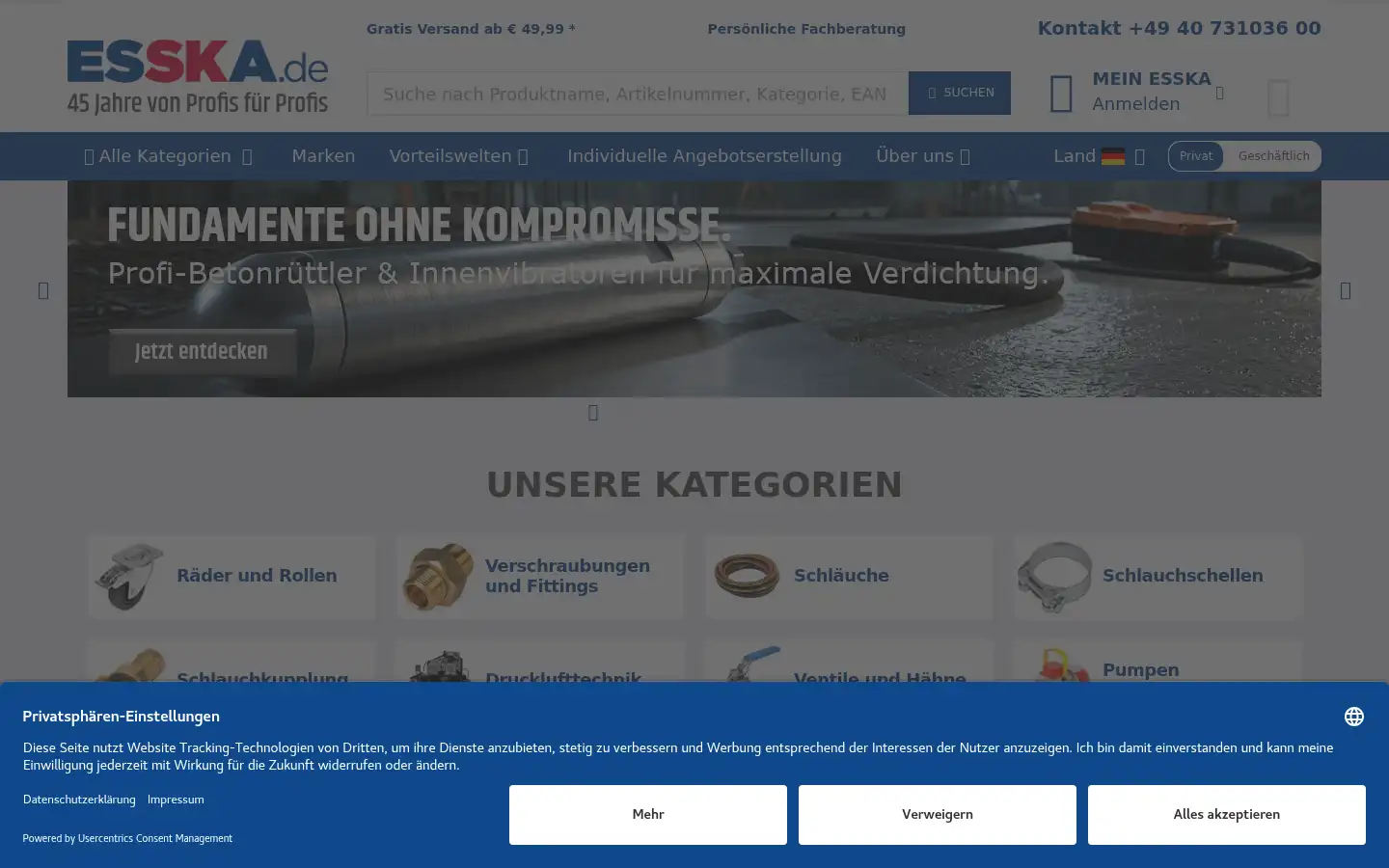 Screenshot of esska.de