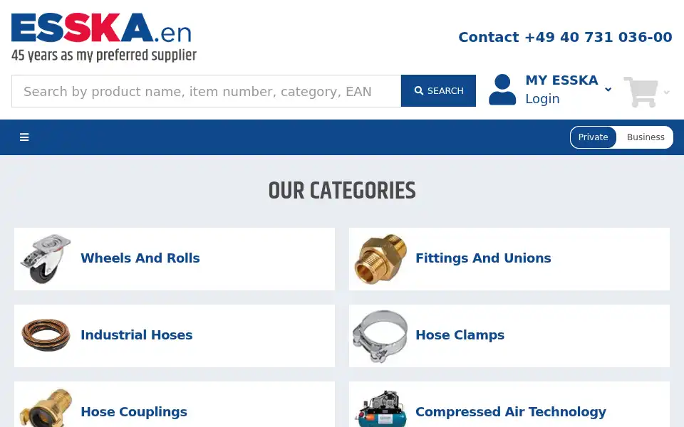 Screenshot of esska-tech.co.uk