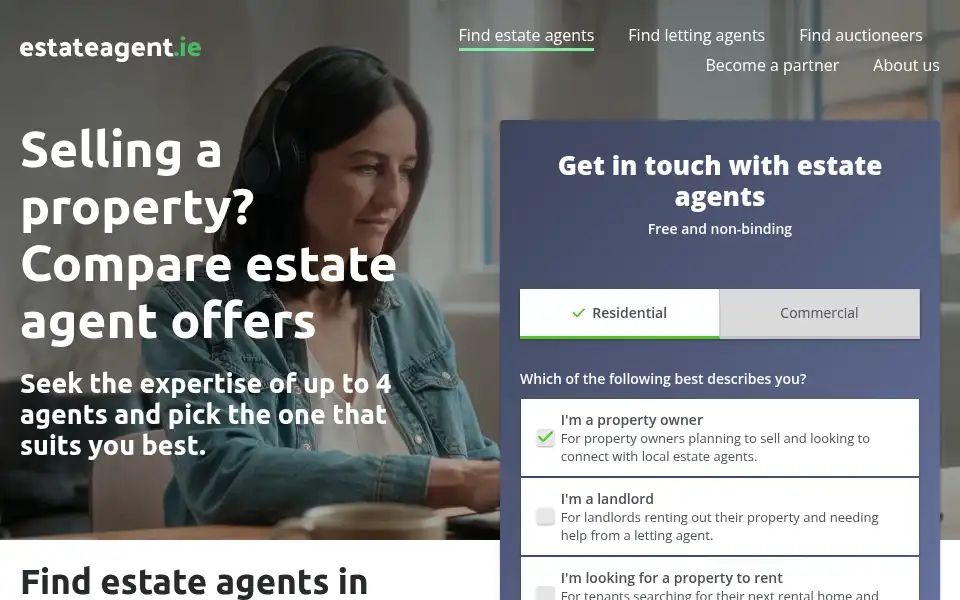 Screenshot of estateagent.ie