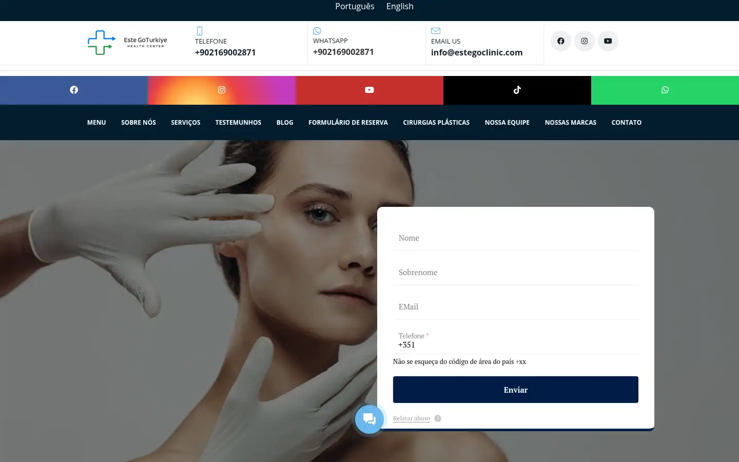 Screenshot of estegoclinic.com