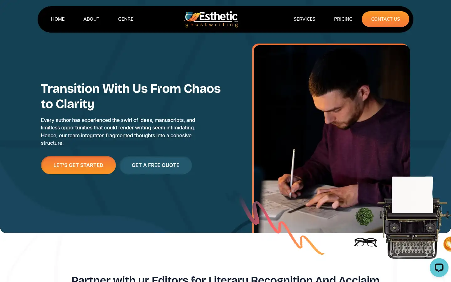 Screenshot of estheticghostwriting.com