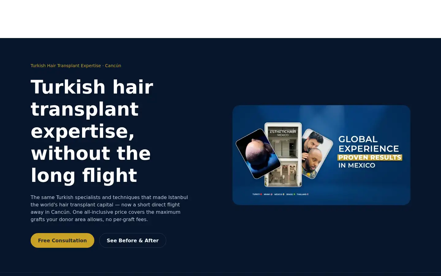 Screenshot of esthetichairmexico.com